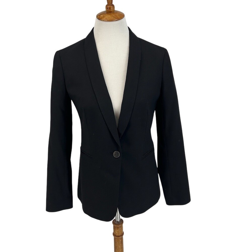 J.Crew Parke Wool Blazer Black Classic Tailored Workwear Jacket, size 2 - Picture 7 of 15